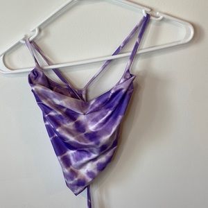 Purple tie-dye crop top, corset back, size small